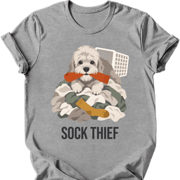 Dandie Dinmont Terrier Sock Thief T Shirt Gift For Dog Lover