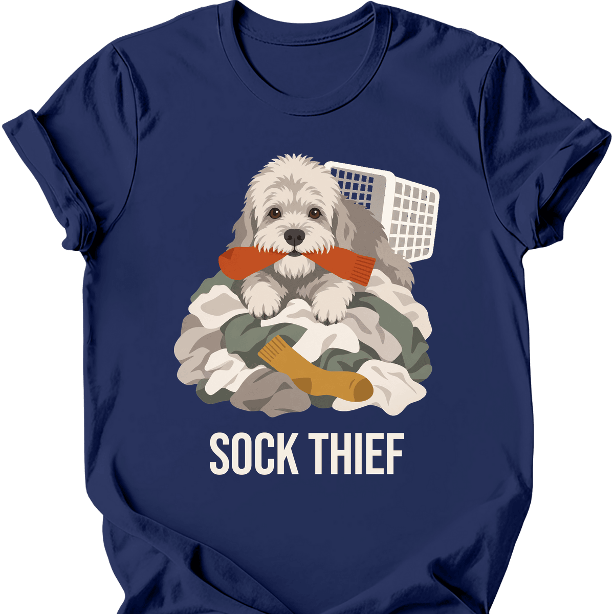 Dandie Dinmont Terrier Sock Thief T Shirt Gift For Dog Lover