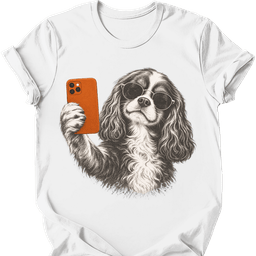Cavalier King Charles Spaniel Selfie Dog T Shirt Gift For Dog Lover