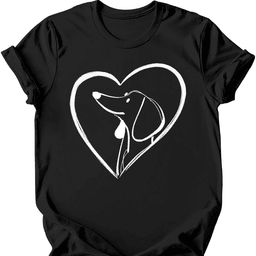Dachshund Heart Dog T Shirt Gift For Dog Lover