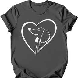 Dachshund Heart Dog T Shirt Gift For Dog Lover