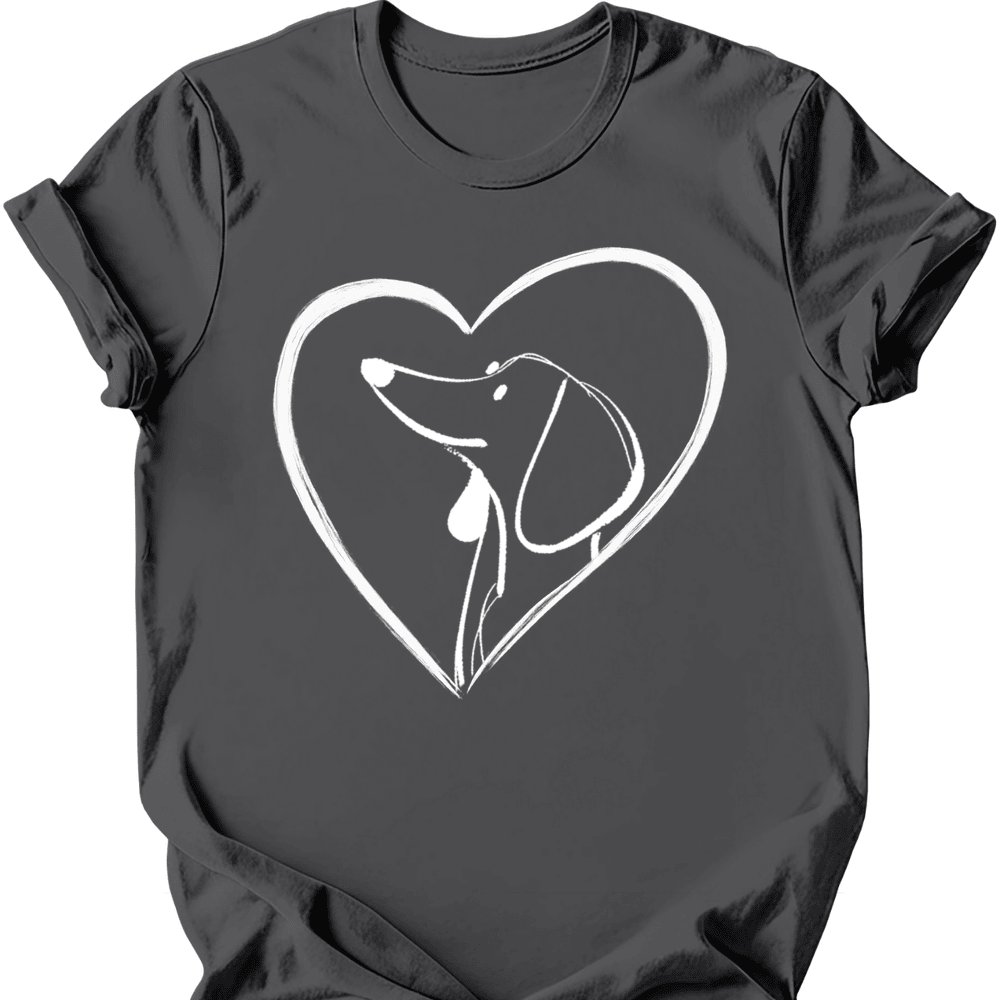 Dachshund Heart Dog T Shirt Gift For Dog Lover