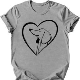 Dachshund Heart Dog T Shirt Gift For Dog Lover