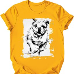 Bulldog Running Dog T Shirt Gift For Dog Lover