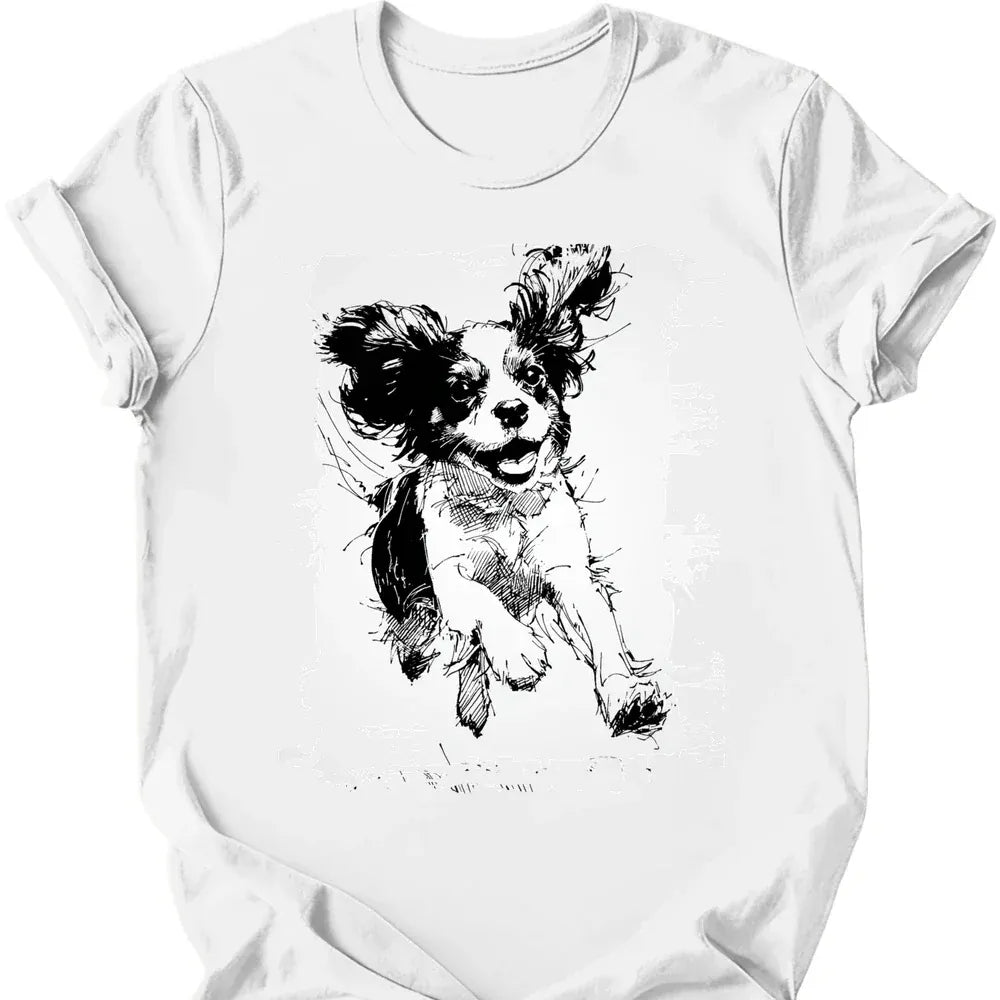 Cavalier King Charles Spaniel Running Dog T Shirt Gift For Dog Lover