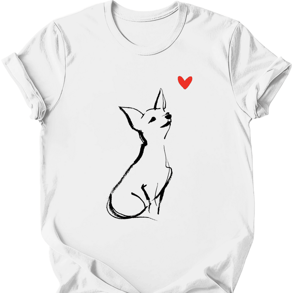 Chihuahua Sketch Dog T Shirt Gift For Dog Lover