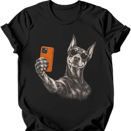 Doberman Selfie Dog T Shirt Gift For Dog Lover