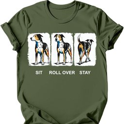 Catahoula Leopard Sit Roll Over Stay T Shirt Gift For Dog Lover