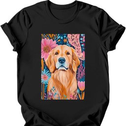 Golden Retriever Boho Dog T Shirt Gift For Dog Lover