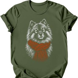 Keeshond Winter Dog T Shirt Gift For Dog Lover