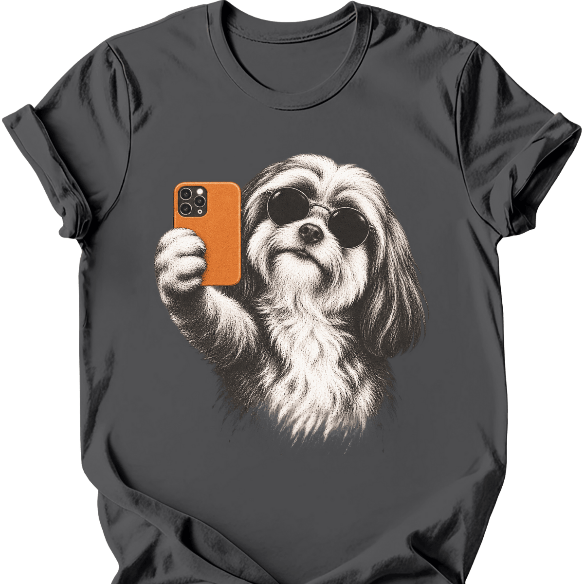Lhasa Apso Selfie Dog T Shirt Gift For Dog Lover