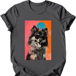 Keeshond Punk Dog T Shirt Gift For Dog Lover