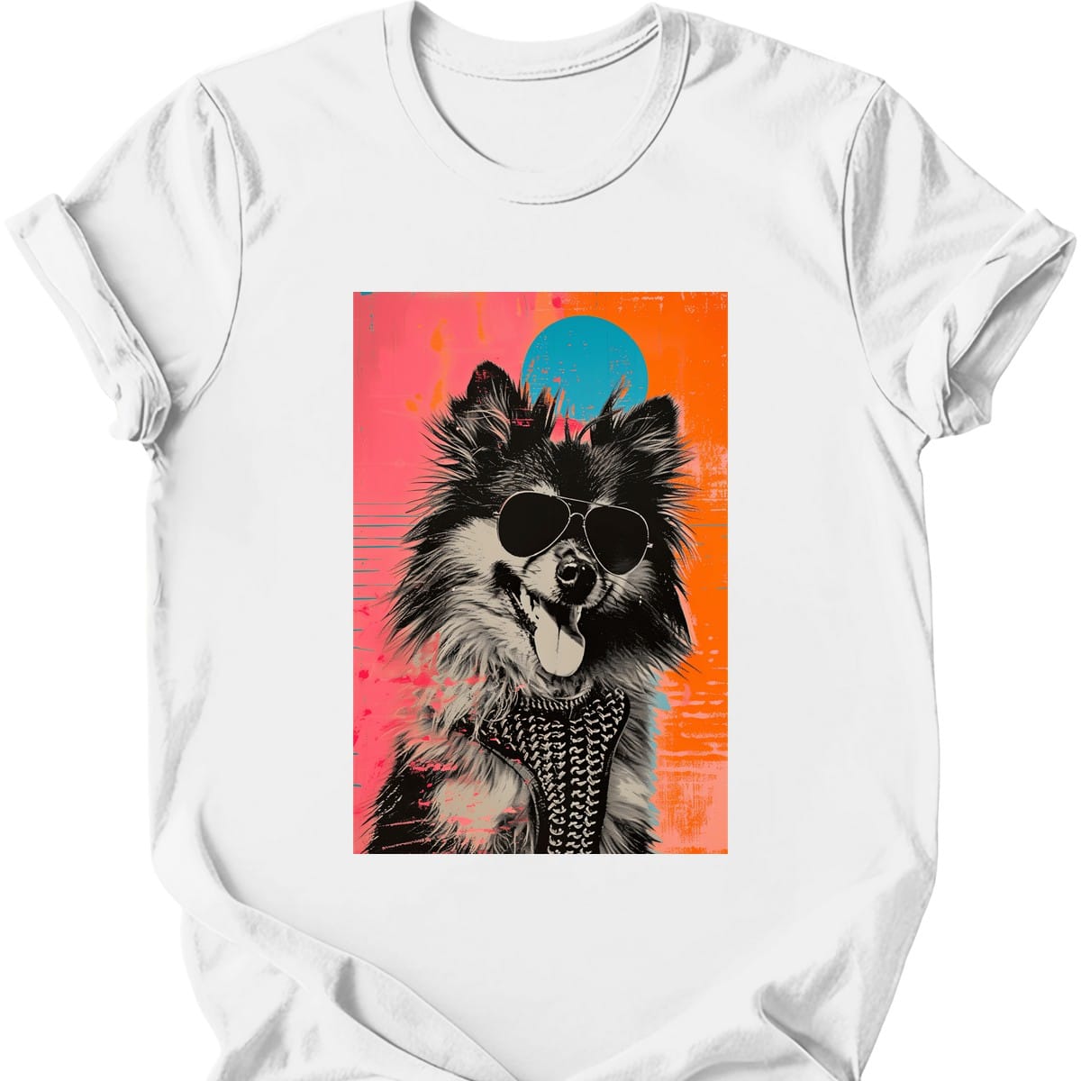 Keeshond Punk Dog T Shirt Gift For Dog Lover