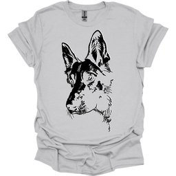 German Shepherd Line Art T Shirt Gift For Dog Lover