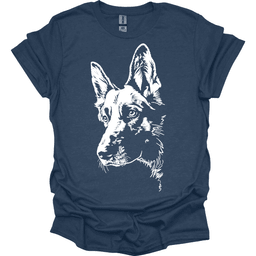 German Shepherd Line Art T Shirt Gift For Dog Lover