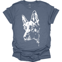 German Shepherd Line Art T Shirt Gift For Dog Lover