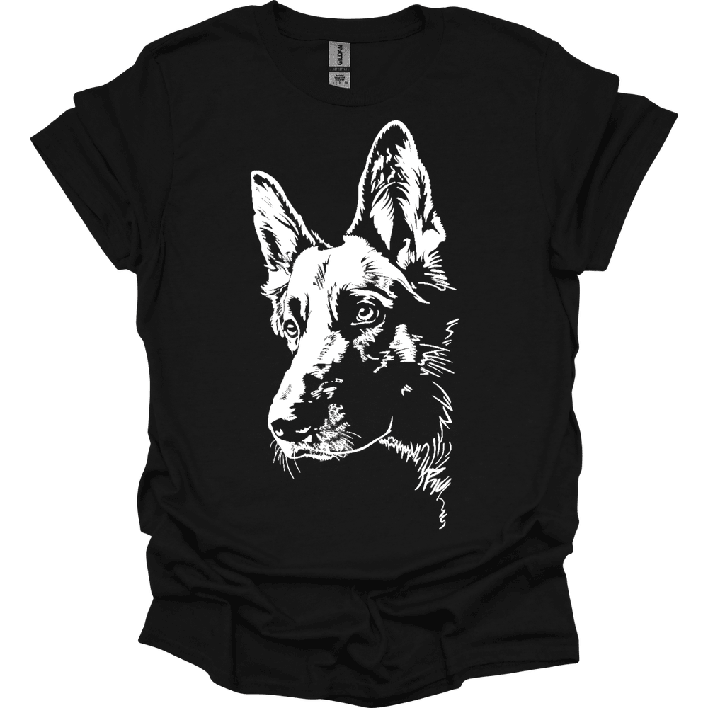 German Shepherd Line Art T Shirt Gift For Dog Lover