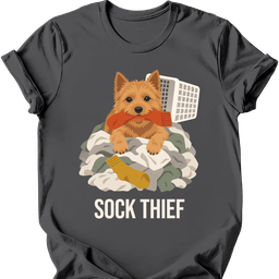 Norwich Terrier Sock Thief T Shirt Gift For Dog Lover