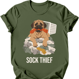 Mastiff Sock Thief T Shirt Gift For Dog Lover