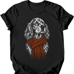 English Setter Winter Dog T Shirt Gift For Dog Lover
