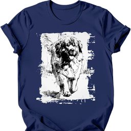 Newfoundland Running Dog T Shirt Gift For Dog Lover