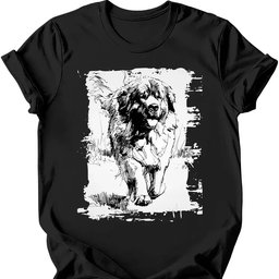 Newfoundland Running Dog T Shirt Gift For Dog Lover