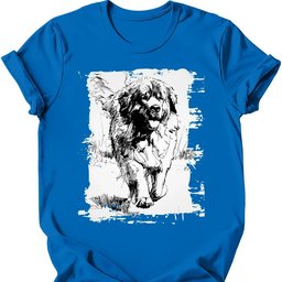Newfoundland Running Dog T Shirt Gift For Dog Lover