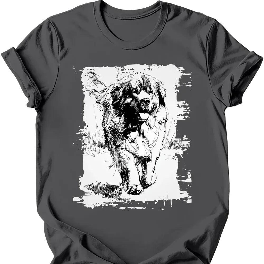 Newfoundland Running Dog T Shirt Gift For Dog Lover