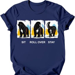 Newfoundland Sit Roll Over Stay T Shirt Gift For Dog Lover