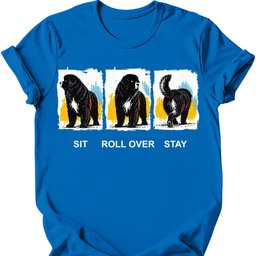 Newfoundland Sit Roll Over Stay T Shirt Gift For Dog Lover
