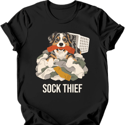 Miniature American Shepherd Sock Thief T Shirt Gift For Dog Lover