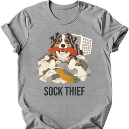 Miniature American Shepherd Sock Thief T Shirt Gift For Dog Lover