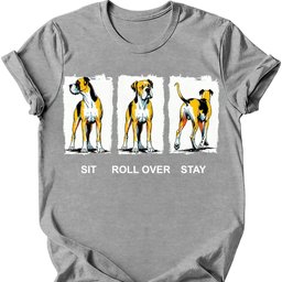 Great Dane Sit Roll Over Stay T Shirt Gift For Dog Lover