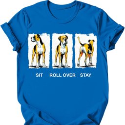 Great Dane Sit Roll Over Stay T Shirt Gift For Dog Lover
