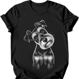 Miniature Schnauzer Tilted Dog T Shirt Gift For Dog Lover
