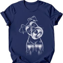 Miniature Schnauzer Tilted Dog T Shirt Gift For Dog Lover
