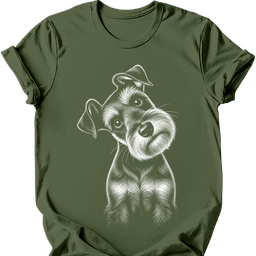 Miniature Schnauzer Tilted Dog T Shirt Gift For Dog Lover