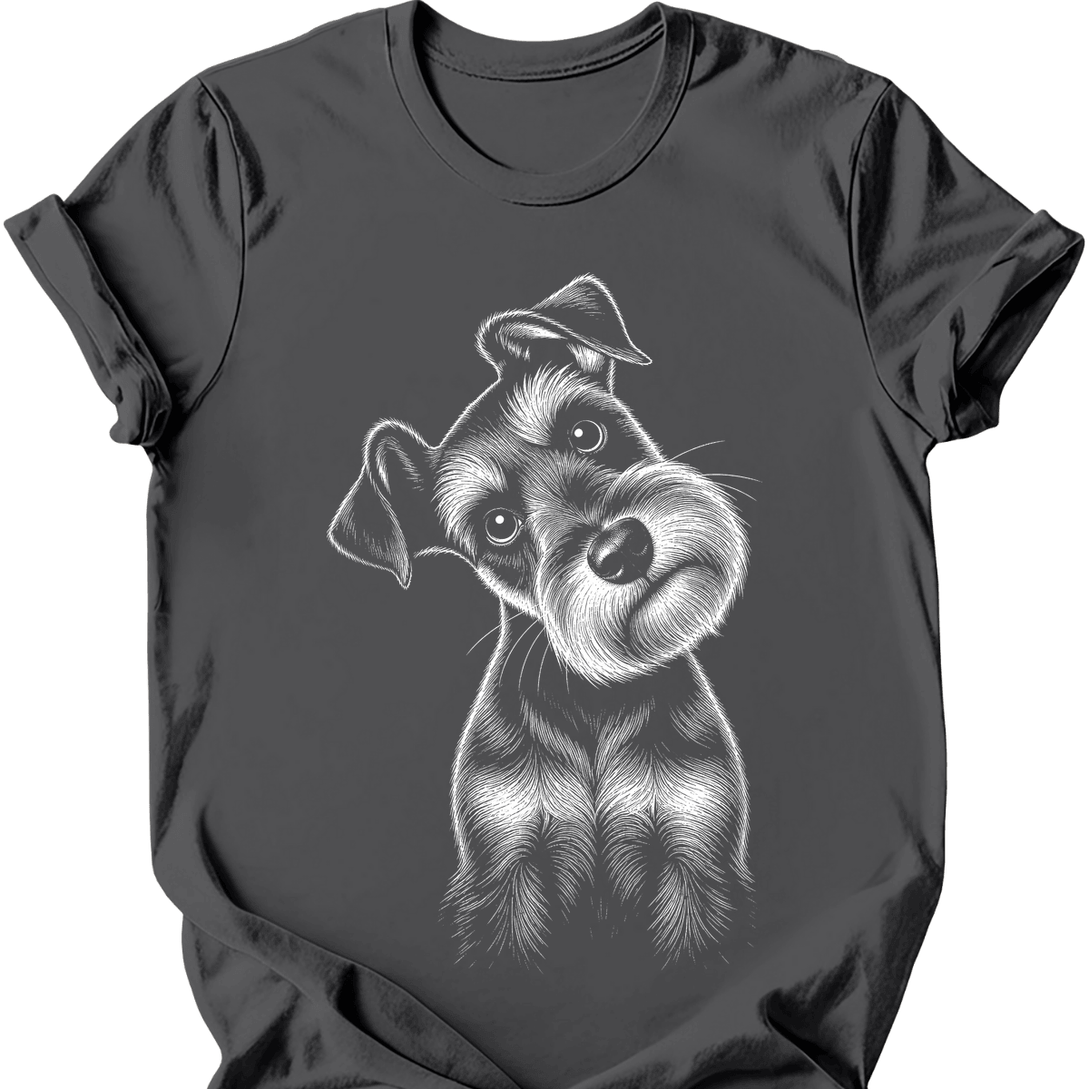 Miniature Schnauzer Tilted Dog T Shirt Gift For Dog Lover