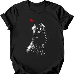 Miniature American Shepherd Sketch Dog T Shirt Gift For Dog Lover