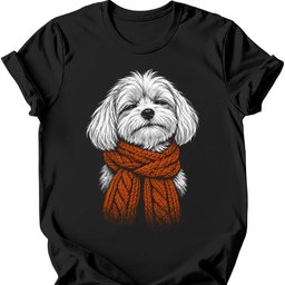 Maltese Winter Dog T Shirt Gift For Dog Lover
