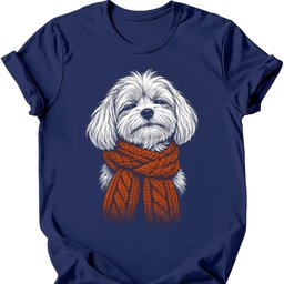 Maltese Winter Dog T Shirt Gift For Dog Lover
