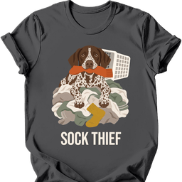 German Shorthaired Pointer Sock Thief T Shirt Gift For Dog Lover