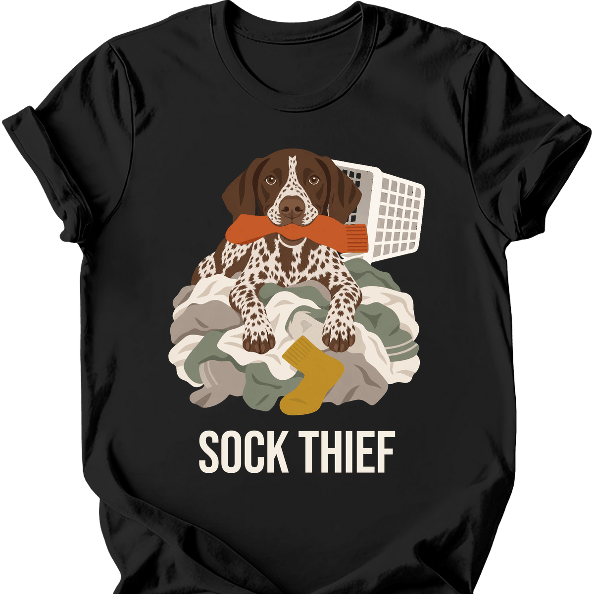 German Shorthaired Pointer Sock Thief T Shirt Gift For Dog Lover
