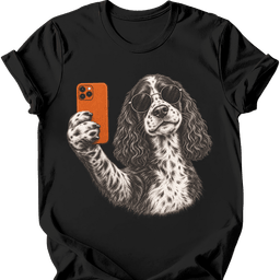English Springer Spaniel Selfie Dog T Shirt Gift For Dog Lover