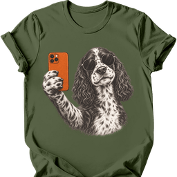 English Springer Spaniel Selfie Dog T Shirt Gift For Dog Lover