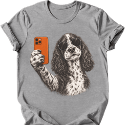 English Springer Spaniel Selfie Dog T Shirt Gift For Dog Lover