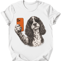English Springer Spaniel Selfie Dog T Shirt Gift For Dog Lover