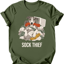 Greyhound Sock Thief T Shirt Gift For Dog Lover