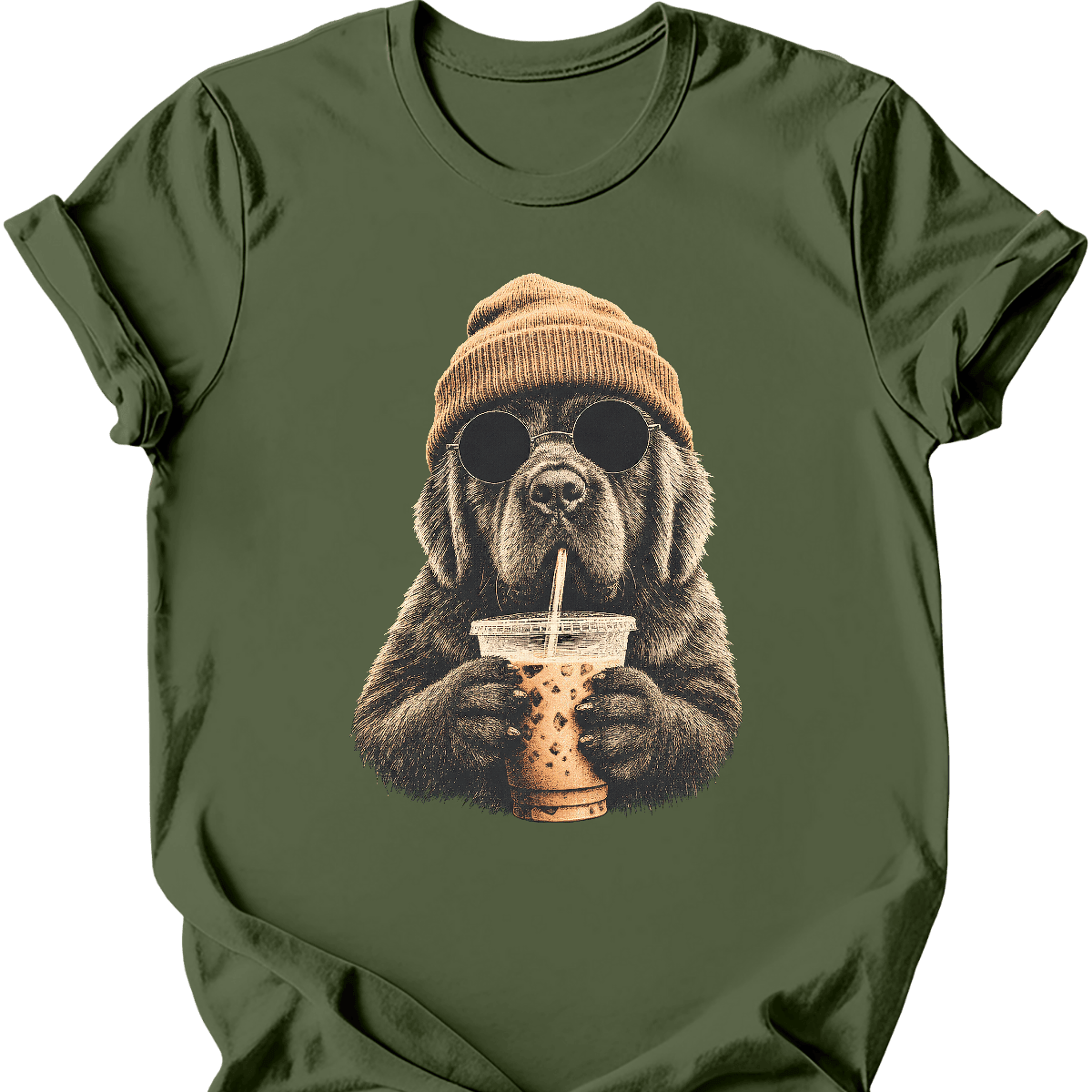 Newfoundland Hipster Dog T Shirt Gift For Dog Lover