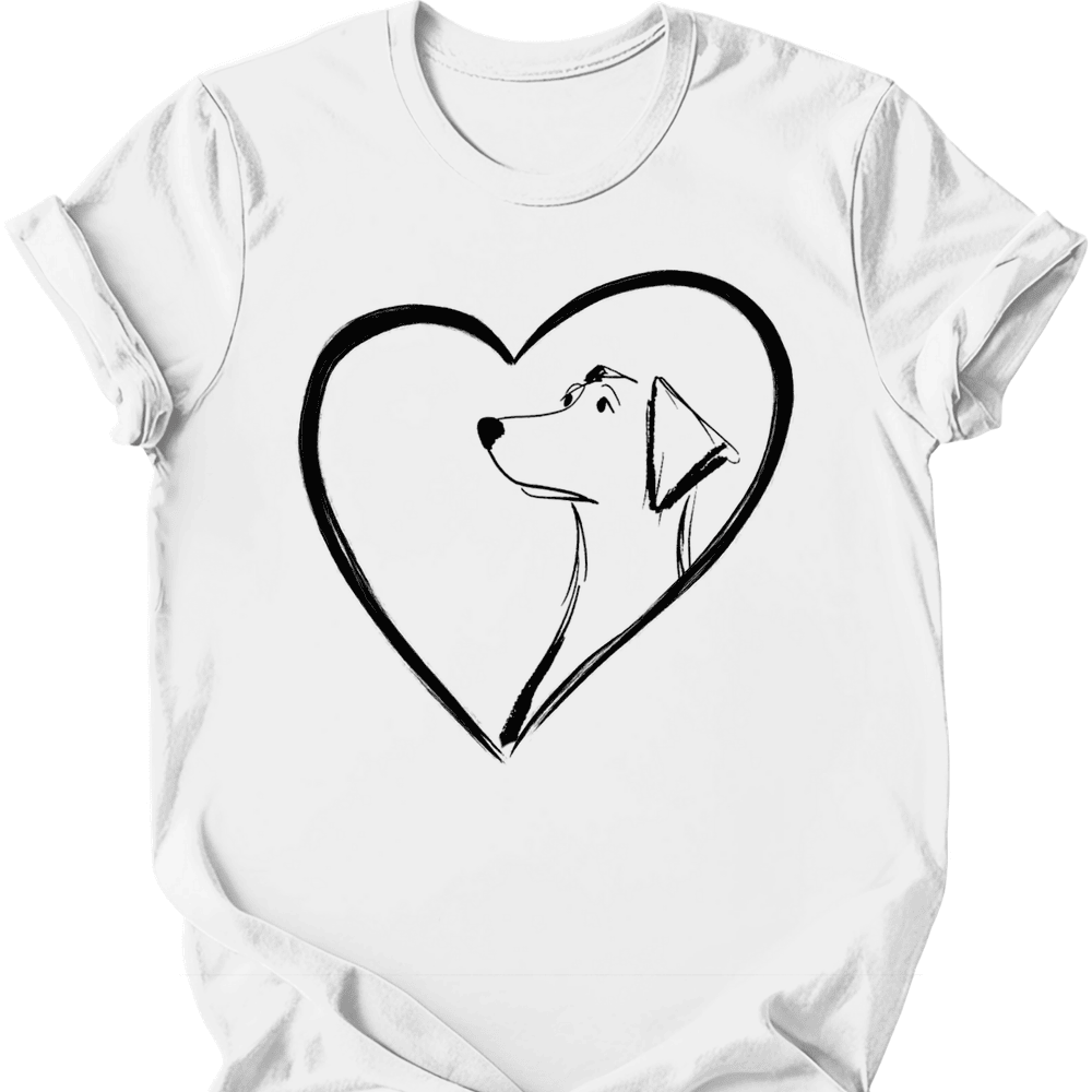 Labrador Heart Dog T Shirt Gift For Dog Lover